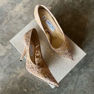 Jimmy Choo Love 100 floral lace pumps